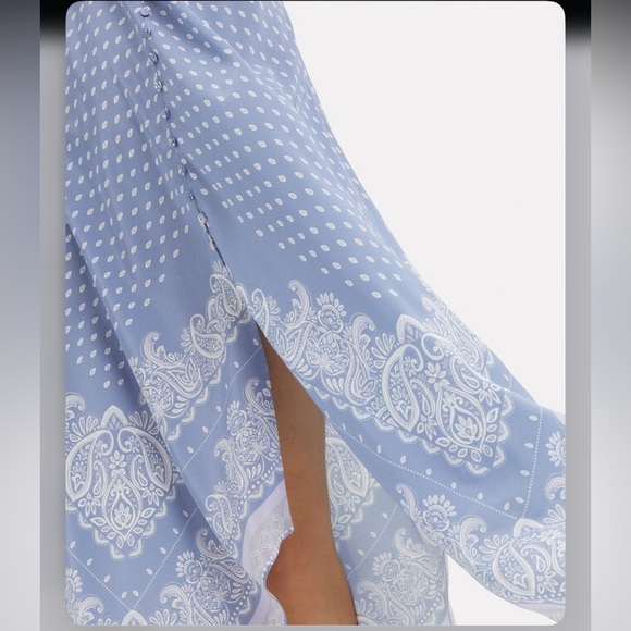 Intermix 100% Silk Isla Scarf Midi Dress Size 2 Blue/Lilac - Picture 6 of 16